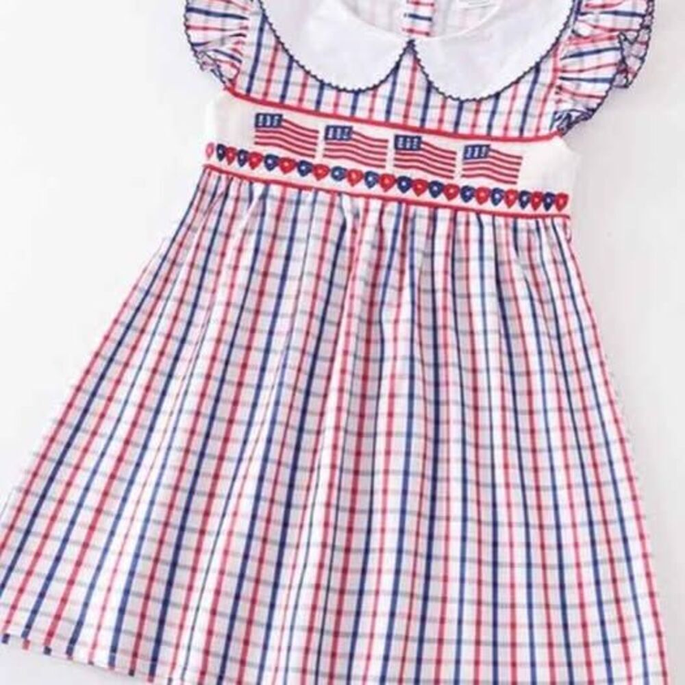 Patriotic smocked dress